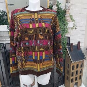 VTG RETRO Mark Shale Italy crewneck Cosby style graphic pullover sweater